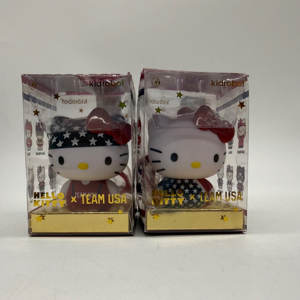Kidrobot Hello Kitty Team USA Vinyl Mini Figure Set Athletics Gymnastics NEW